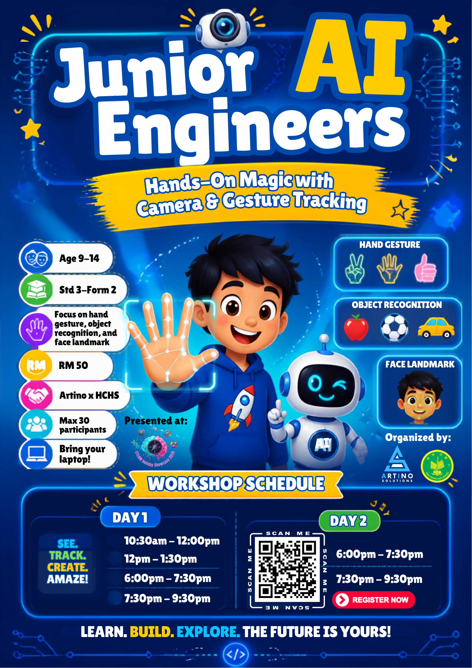 Artino x HCHS — Junior AI Engineers: Hands-On Magic with Camera & Gesture Tracking